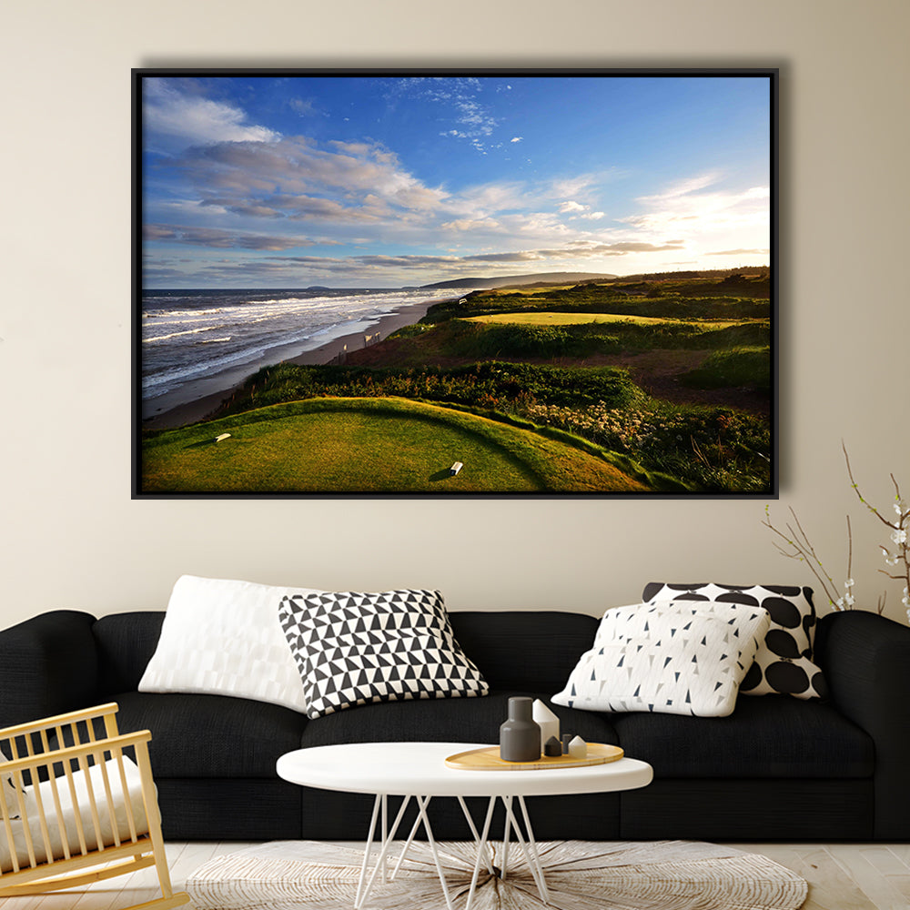 Cabot Links Golf Courses At Inverness, Nova Scotia, Canada, Floating Framed Canvas Print Wall Art