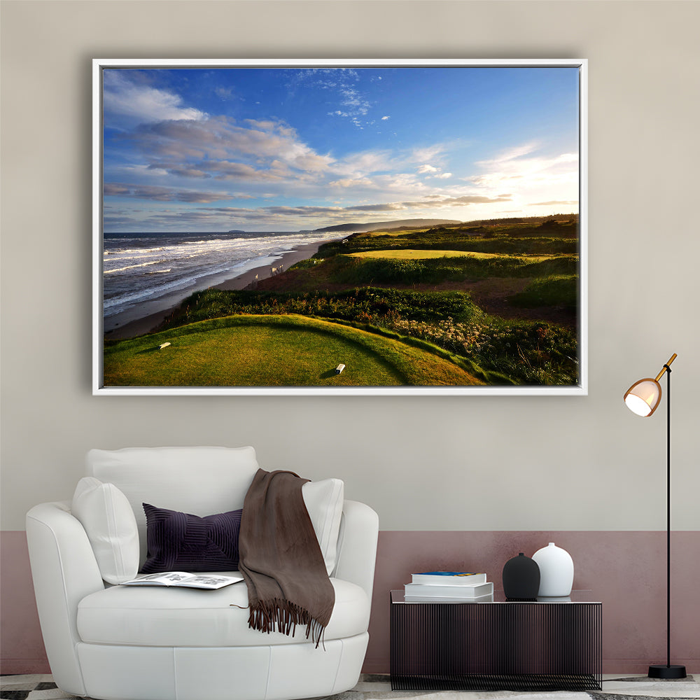 Cabot Links Golf Courses At Inverness, Nova Scotia, Canada, Floating Framed Canvas Print Wall Art