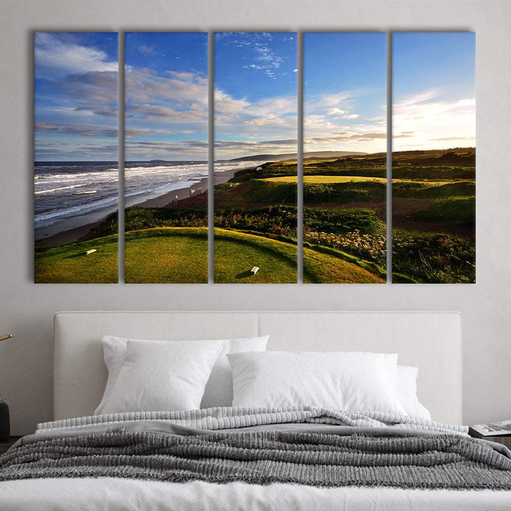 Cabot Links Golf Courses At Inverness, Nova Scotia, Canada, Golf Art Print, Extra Large Canvas Print Wall Art