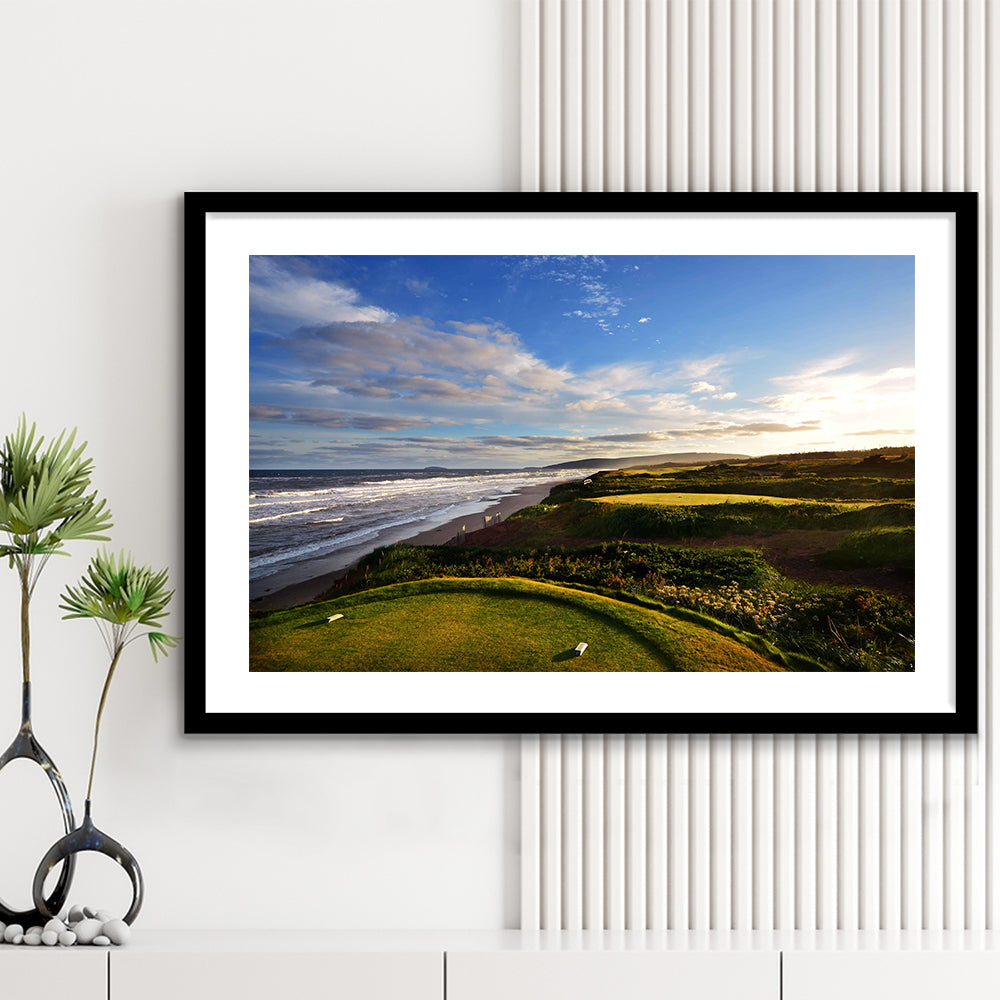Cabot Links Golf Courses At Inverness, Nova Scotia, Canada, Goft Art Print, Framed Art Print White Border Wall Decor