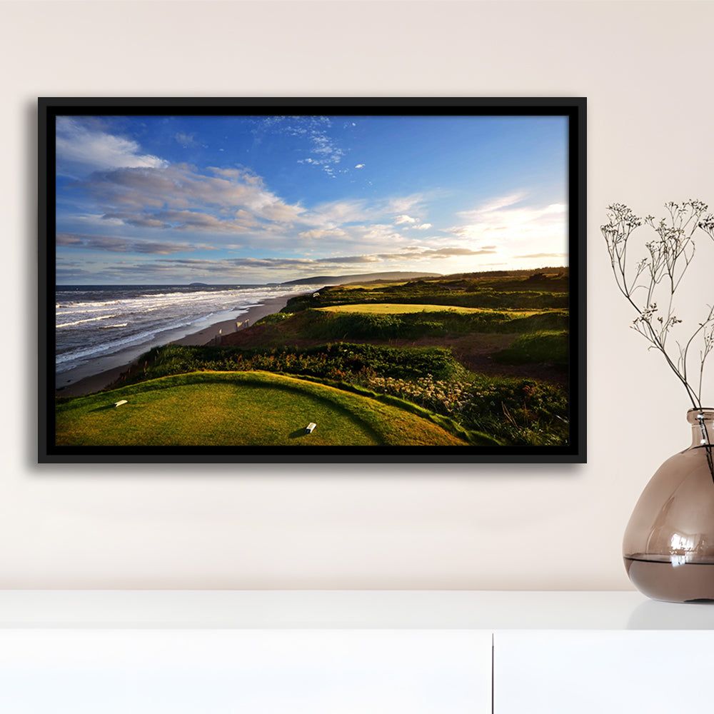 Cabot Links Golf Courses At Inverness, Nova Scotia, Canada, Floating Framed Canvas Print Wall Art