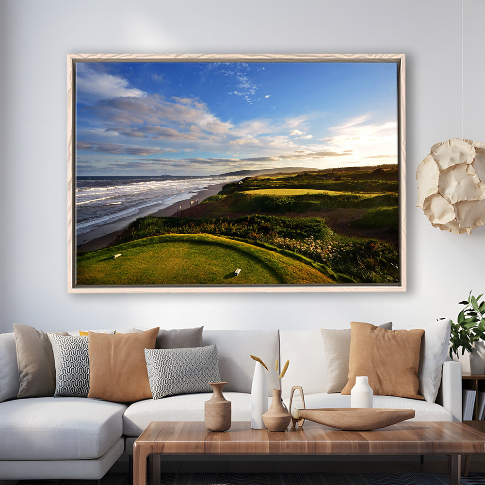 Cabot Links Golf Courses At Inverness, Nova Scotia, Canada, Floating Framed Canvas Print Wall Art