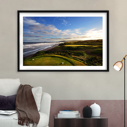 Cabot Links Golf Courses At Inverness, Nova Scotia, Canada, Goft Art Print, Framed Art Print White Border Wall Decor