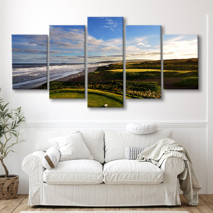 Cabot Links Golf Courses At Inverness, Nova Scotia, Canada, Golf Art Print, 5 Pieces Mixed Canvas Print Wall Art