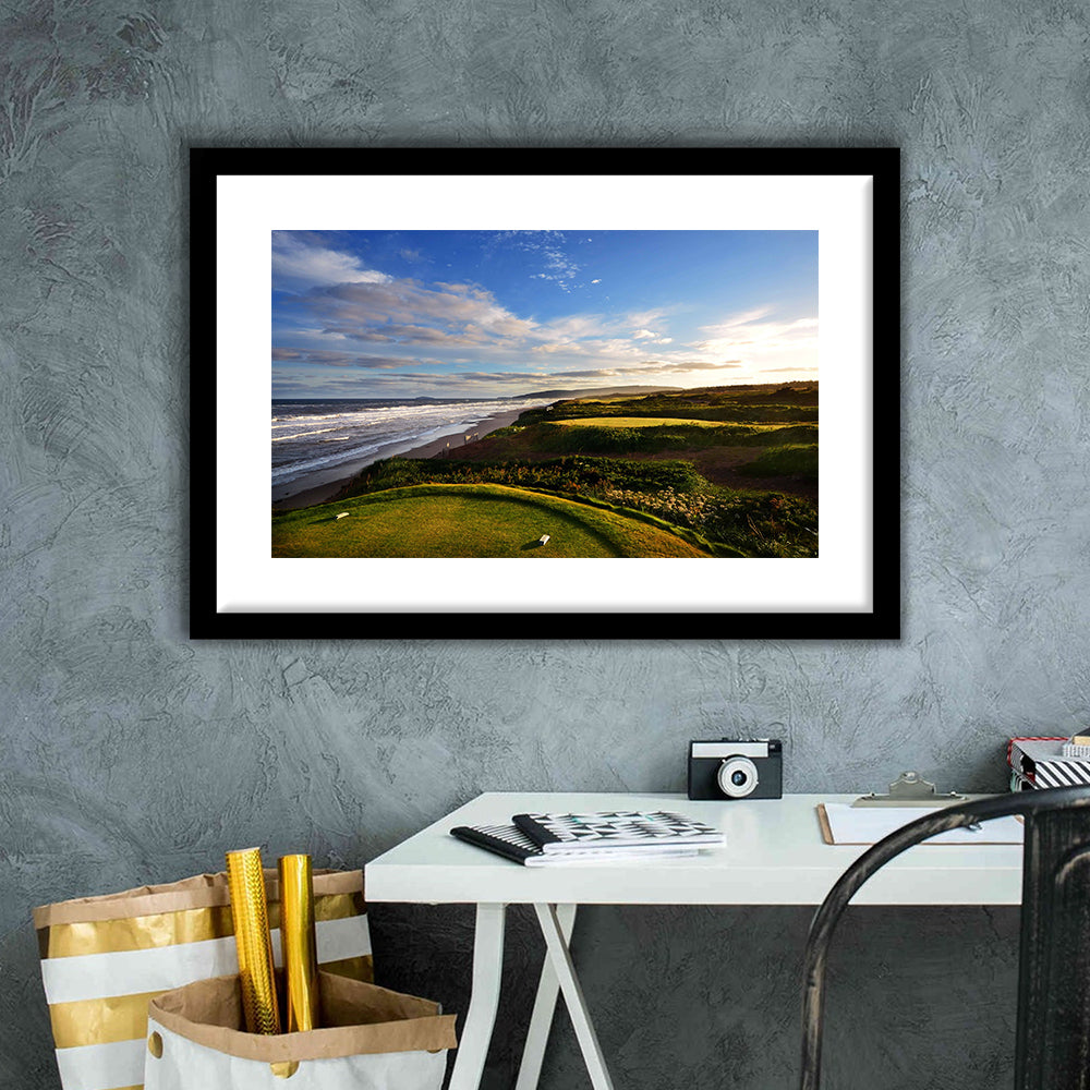 Cabot Links Golf Courses At Inverness, Nova Scotia, Canada, Goft Art Print, Framed Art Print White Border Wall Decor