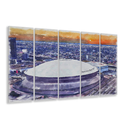 Caesars Superdome, New Orleans Saints Watercolor, Sport Art, Extra Large Canvas Print Wall Art