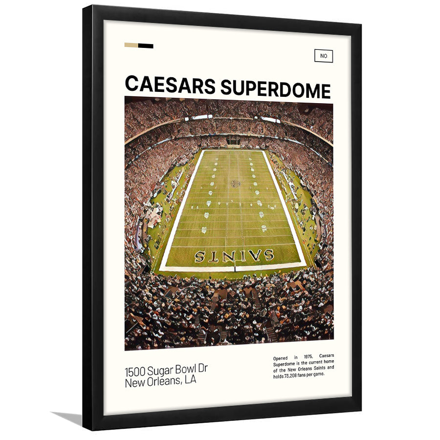 Caesars Superdome Print, New Orleans Saints Stadium Art, Gifts for him, Sport Art, Framed Art Print Wall Decor