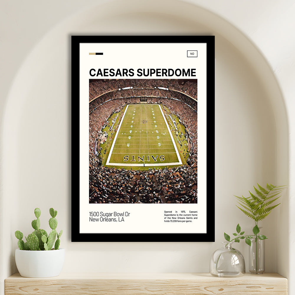 Caesars Superdome Print, New Orleans Saints Stadium Art, Gifts for him, Sport Art, Framed Art Print Wall Decor