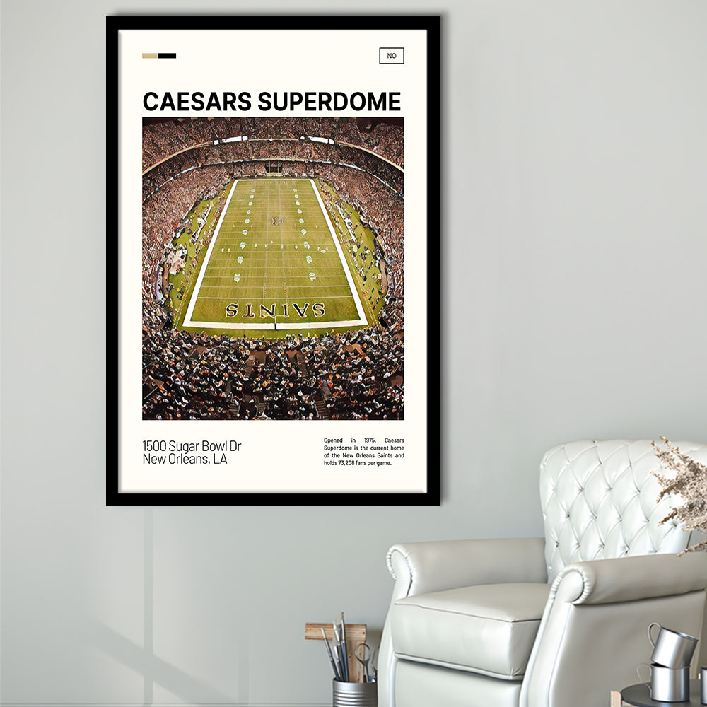 Caesars Superdome Print, New Orleans Saints Stadium Art, Gifts for him, Sport Art, Framed Art Print Wall Decor