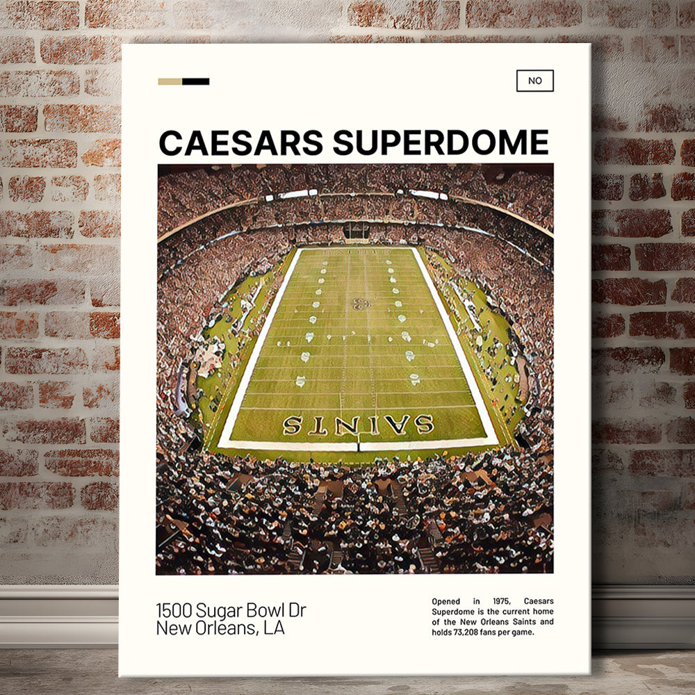 Caesars Superdome Print, New Orleans Saints Stadium Canvas Art, Fan Gifts, Sport Art, Canvas Print Wall Art