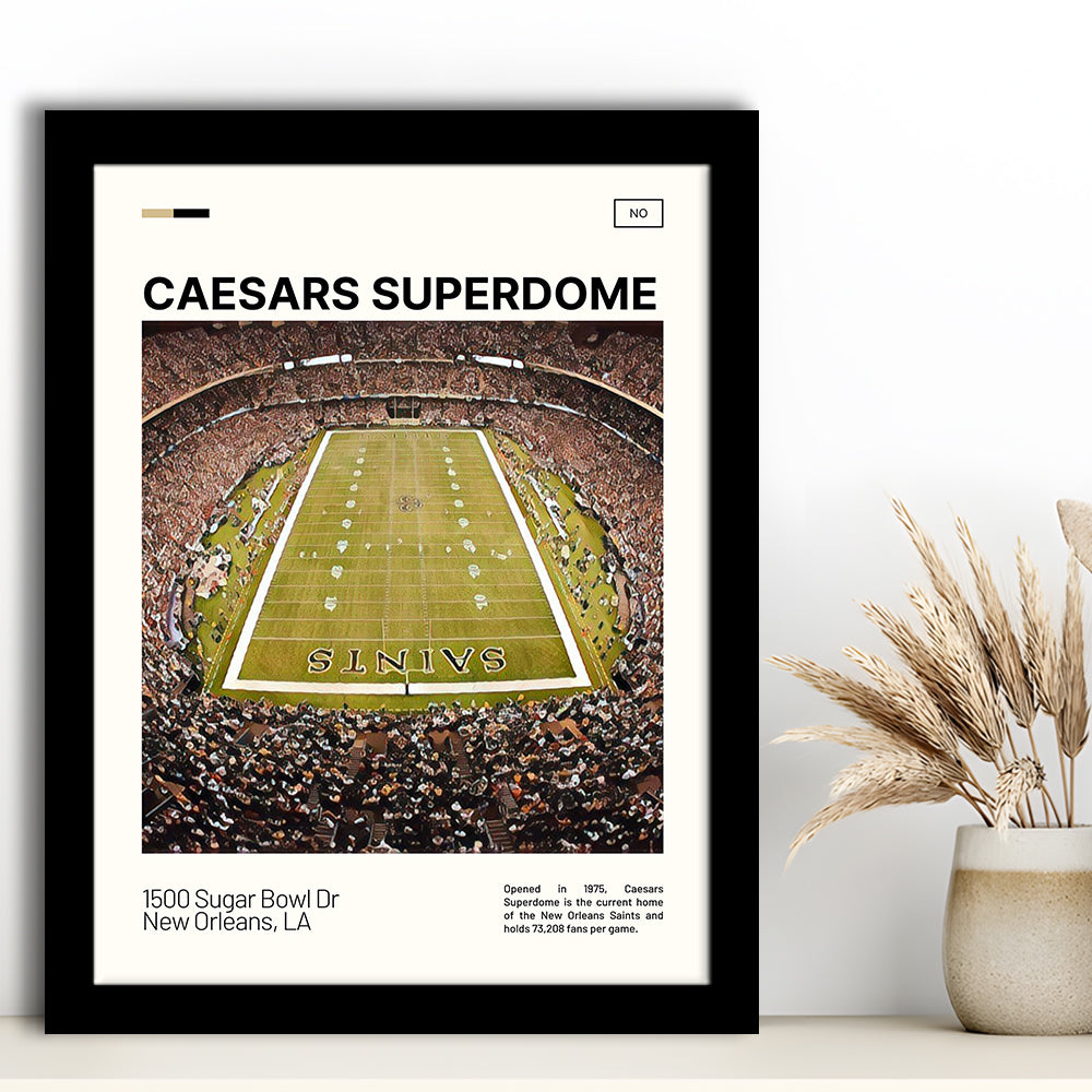 Caesars Superdome Print, New Orleans Saints Stadium Art, Gifts for him, Sport Art, Framed Art Print Wall Decor