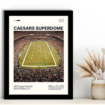 Caesars Superdome Print, New Orleans Saints Stadium Art, Gifts for him, Sport Art, Framed Art Print Wall Decor