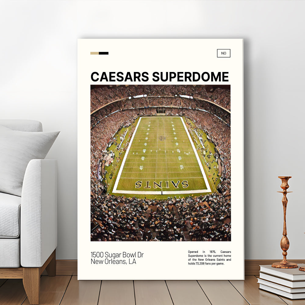 Caesars Superdome Print, New Orleans Saints Stadium Canvas Art, Fan Gifts, Sport Art, Canvas Print Wall Art