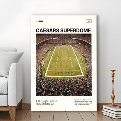Caesars Superdome Print, New Orleans Saints Stadium Canvas Art, Fan Gifts, Sport Art, Canvas Print Wall Art