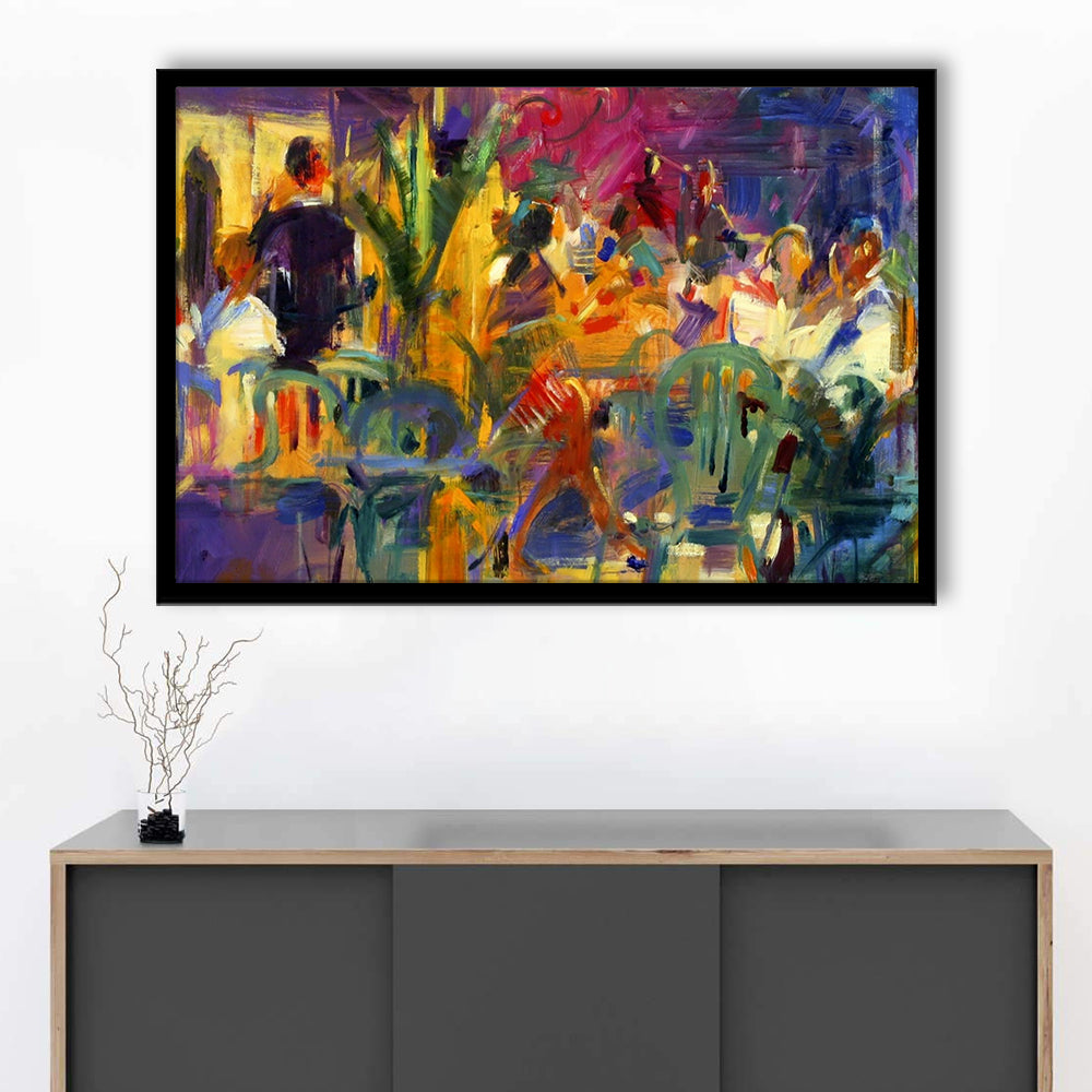 Cafe De La Place, St Paul De Vence Wall Art, Framed Art Print, Picture Framed