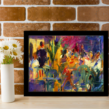 Cafe De La Place, St Paul De Vence Wall Art, Framed Art Print, Picture Framed