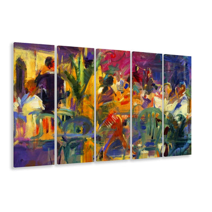 Cafe de la Place, St Paul de Vence Wall Art, 5 Piece B Extra Large Cavas Print Wall Art Decor