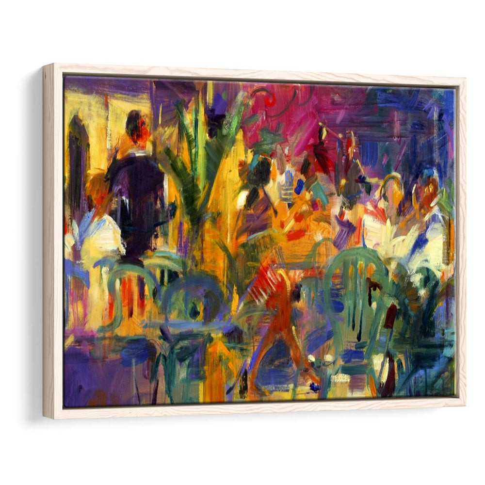 Cafe De La Place, St Paul De Vence Wall Art, Framed Cavas Print, Floating Frame