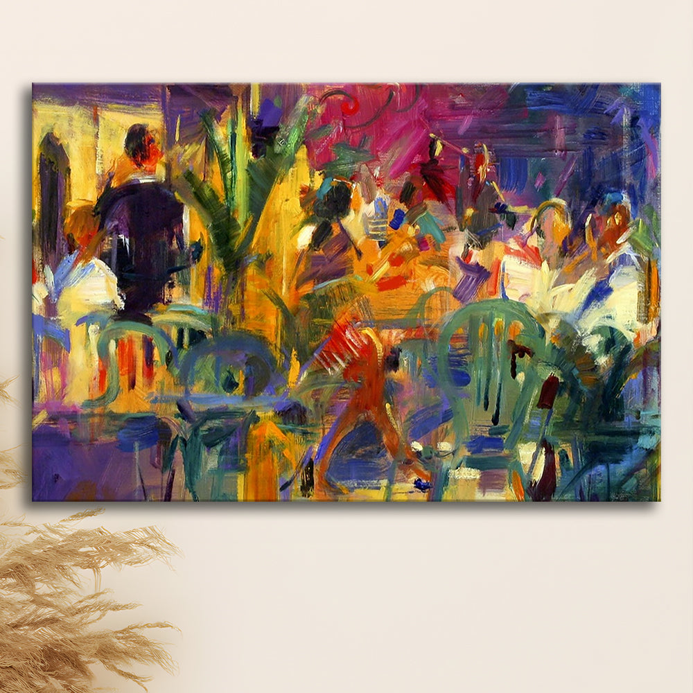 Cafe de la Place, St Paul de Vence Wall Art, Cavas Print Wall Art Hom Decor