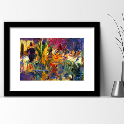 Cafe De La Place, St Paul De Vence Wall Art, Framed Art Print White Border