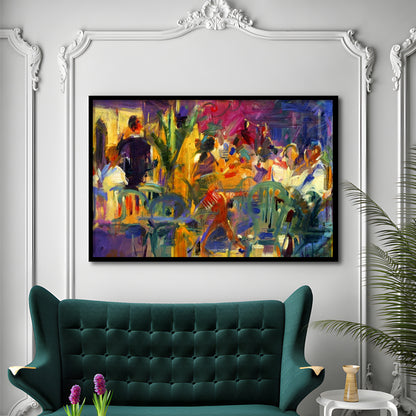 Cafe De La Place, St Paul De Vence Wall Art, Framed Art Print, Picture Framed