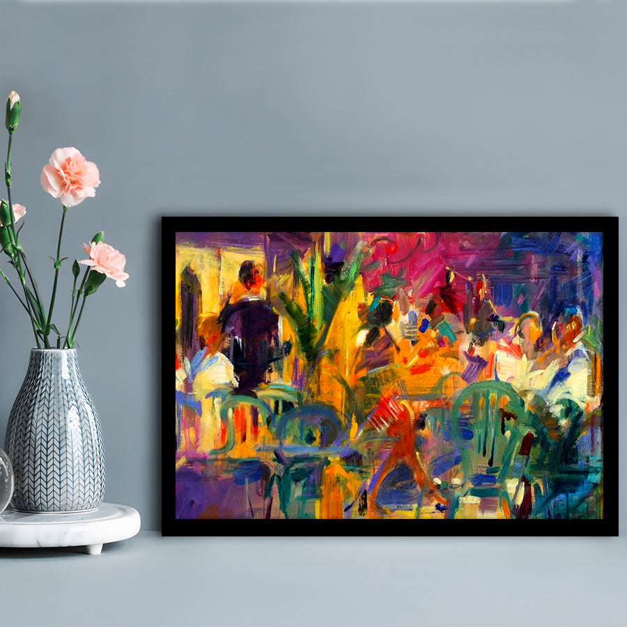 Cafe De La Place, St Paul De Vence Wall Art, Framed Art Print, Picture Framed