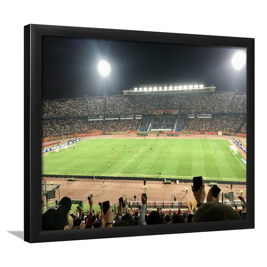 Cairo International Stadium, Stadium Canvas, Sport Art, Gift for him, Framed Art Print Wall Decor, Picture Framed