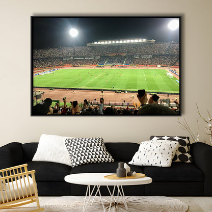 Cairo International Stadium, Stadium Canvas, Sport Art, Framed Canvas Print Wall Art, Floating Frame