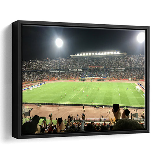 Cairo International Stadium, Stadium Canvas, Sport Art, Framed Canvas Print Wall Art, Floating Frame
