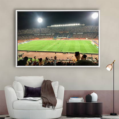 Cairo International Stadium, Stadium Canvas, Sport Art, Framed Canvas Print Wall Art, Floating Frame