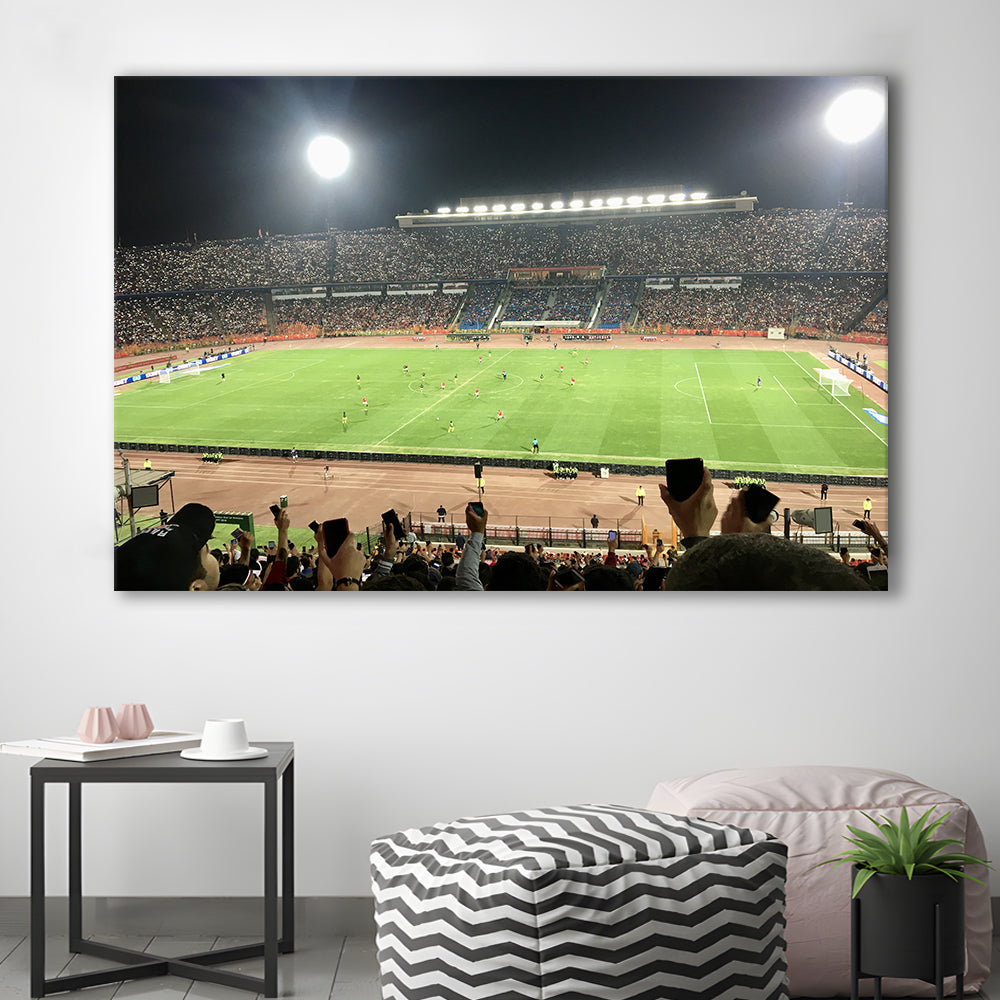 Cairo International Stadium, Stadium Canvas, Sport Art, Gift for him, Man Cave Decor, Art Print, Canvas Print Wall Art