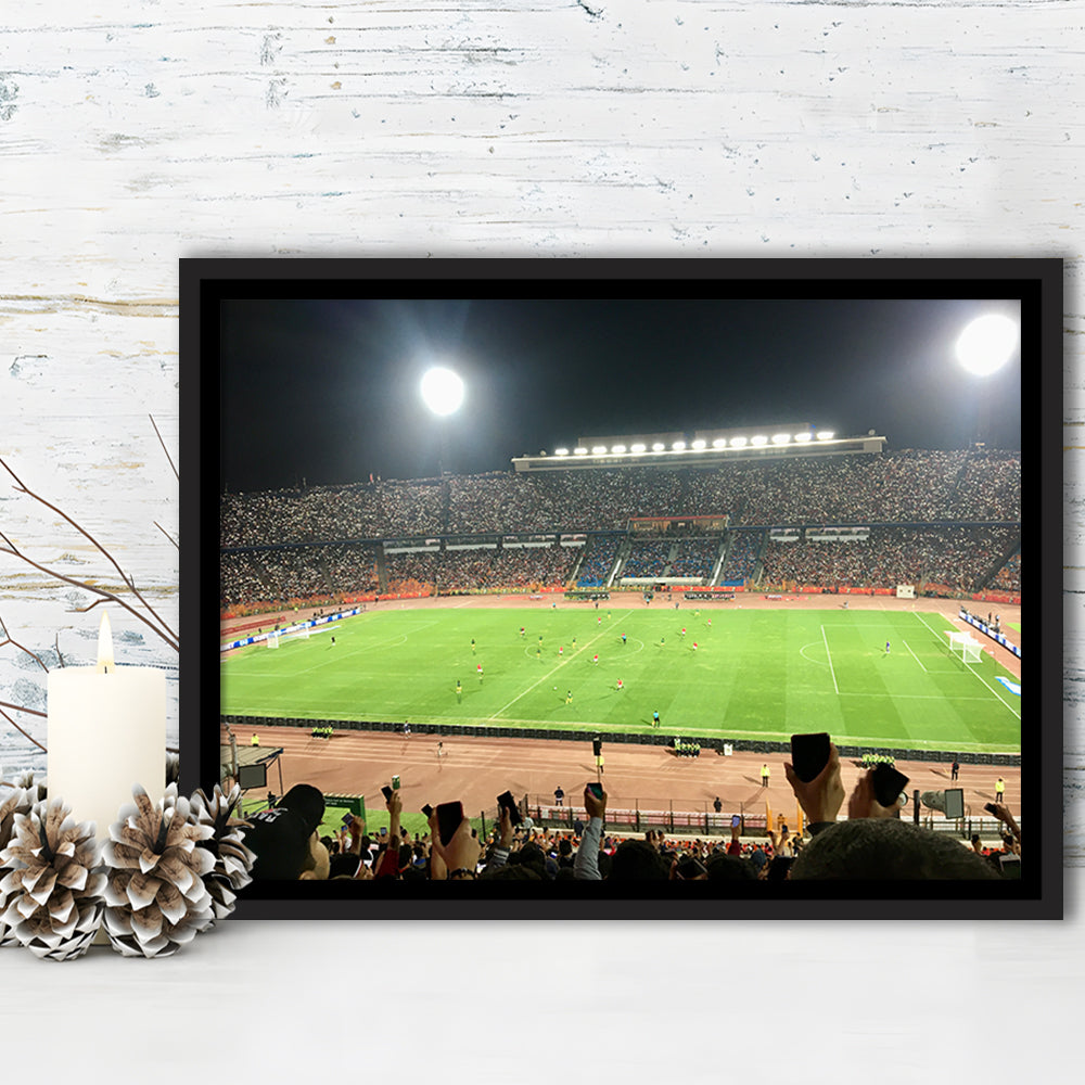Cairo International Stadium, Stadium Canvas, Sport Art, Framed Canvas Print Wall Art, Floating Frame