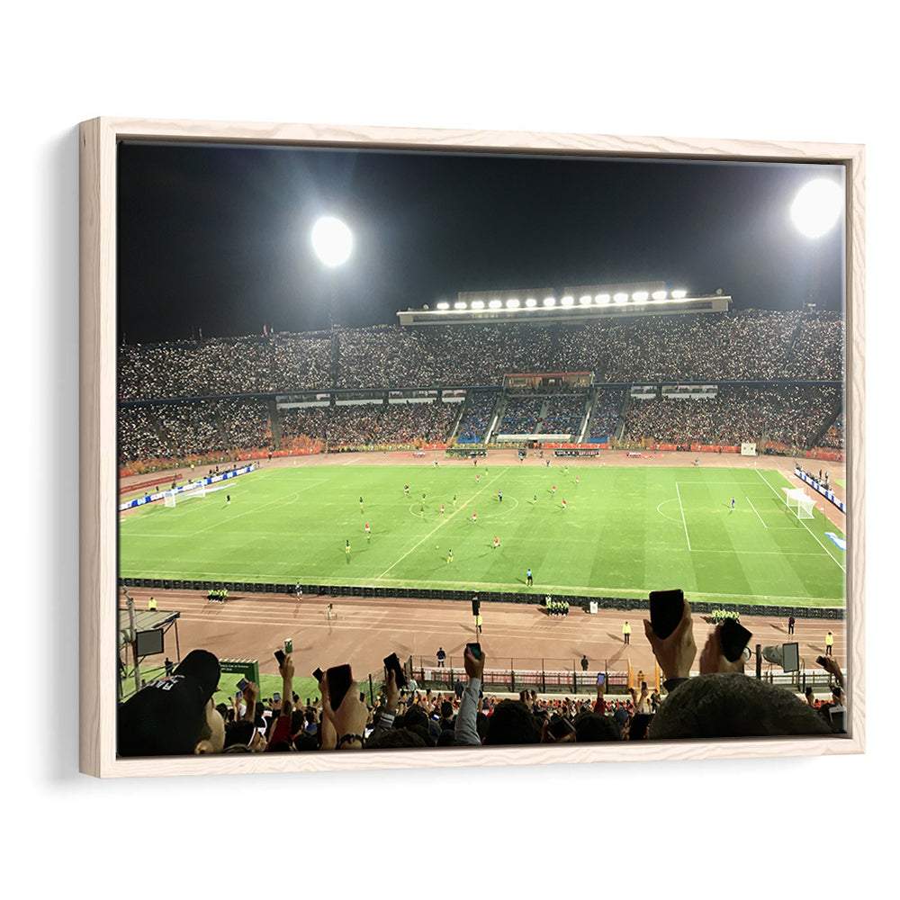 Cairo International Stadium, Stadium Canvas, Sport Art, Framed Canvas Print Wall Art, Floating Frame