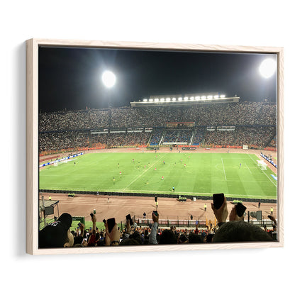 Cairo International Stadium, Stadium Canvas, Sport Art, Framed Canvas Print Wall Art, Floating Frame