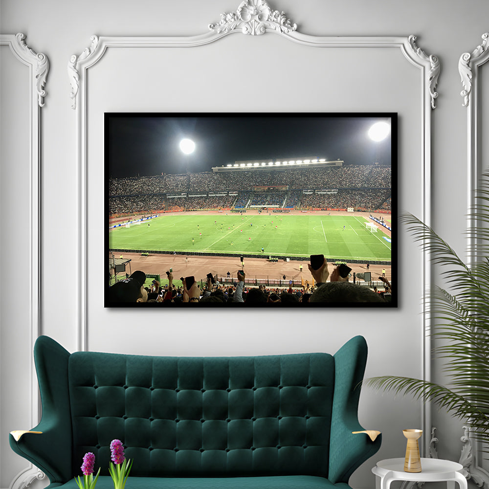 Cairo International Stadium, Stadium Canvas, Sport Art, Gift for him, Framed Art Print Wall Decor, Picture Framed