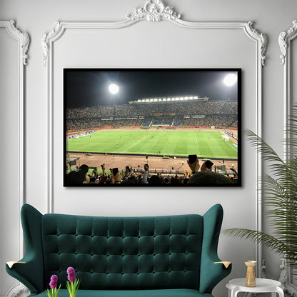 Cairo International Stadium, Stadium Canvas, Sport Art, Gift for him, Framed Art Print Wall Decor, Picture Framed