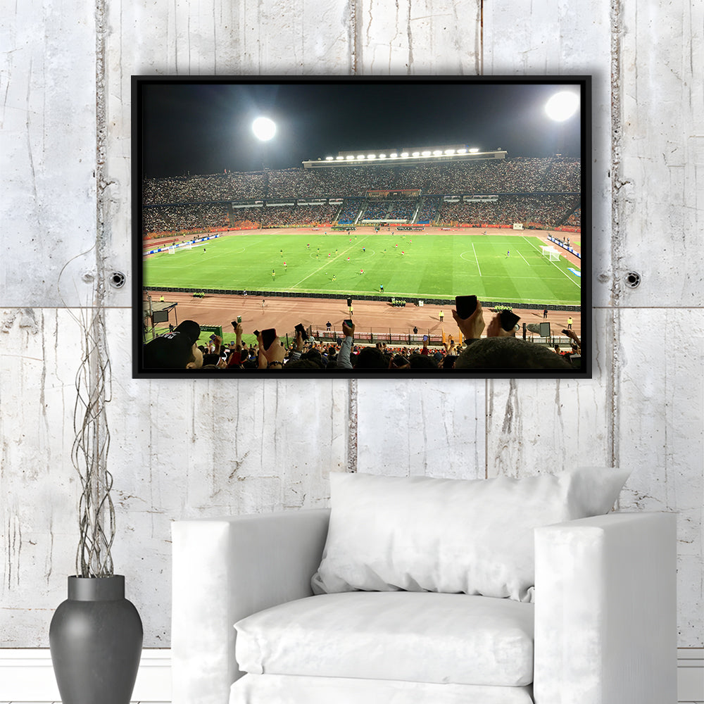 Cairo International Stadium, Stadium Canvas, Sport Art, Framed Canvas Print Wall Art, Floating Frame