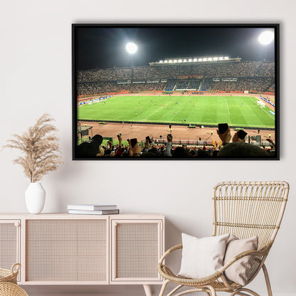 Cairo International Stadium, Stadium Canvas, Sport Art, Framed Canvas Print Wall Art, Floating Frame