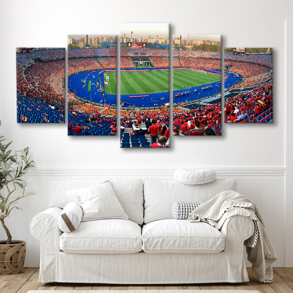 Cairo Stadium, Stadium Canvas, Sport Art, Gift for him, 5 Panel, Large Canvas, Canvas Print Wall Art