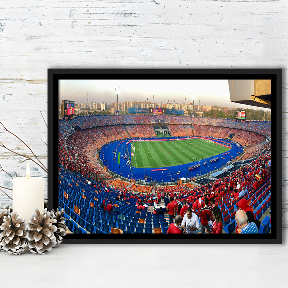 Cairo Stadium, Stadium Canvas, Sport Art, Framed Canvas Print Wall Art, Floating Frame