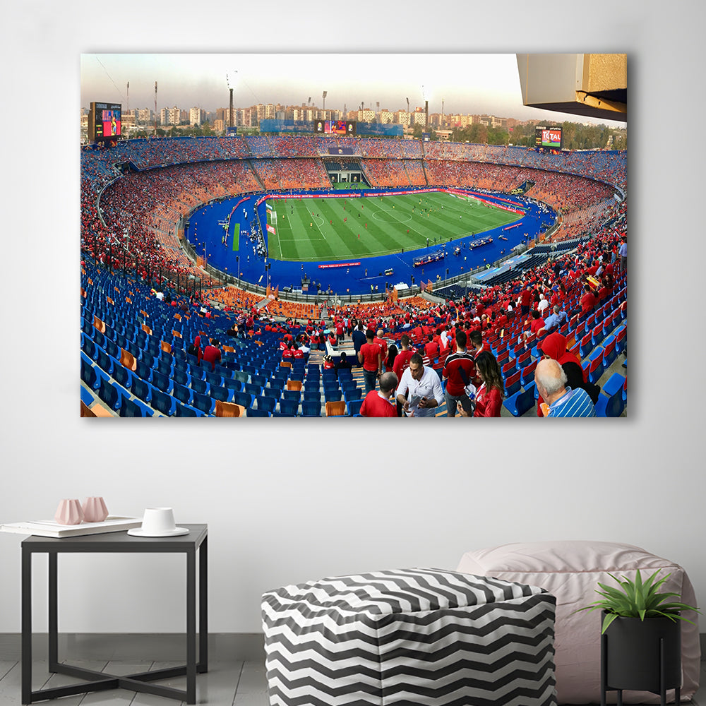 Cairo Stadium, Stadium Canvas, Sport Art, Gift for him, Man Cave Decor, Art Print, Canvas Print Wall Art