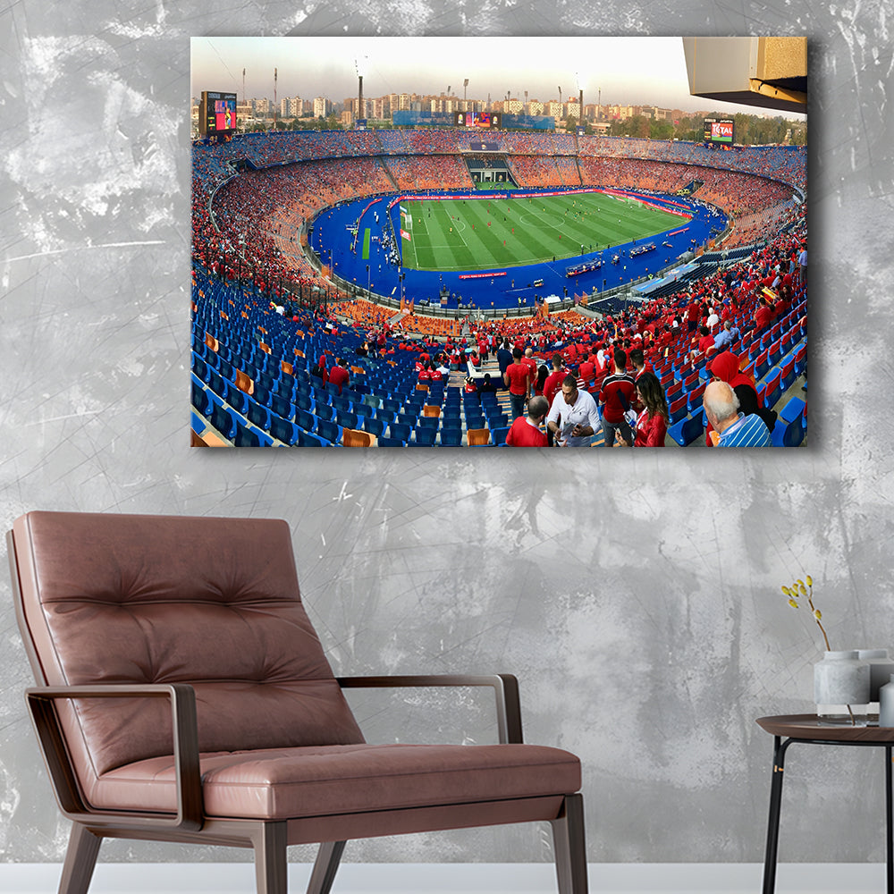 Cairo Stadium, Stadium Canvas, Sport Art, Gift for him, Man Cave Decor, Art Print, Canvas Print Wall Art