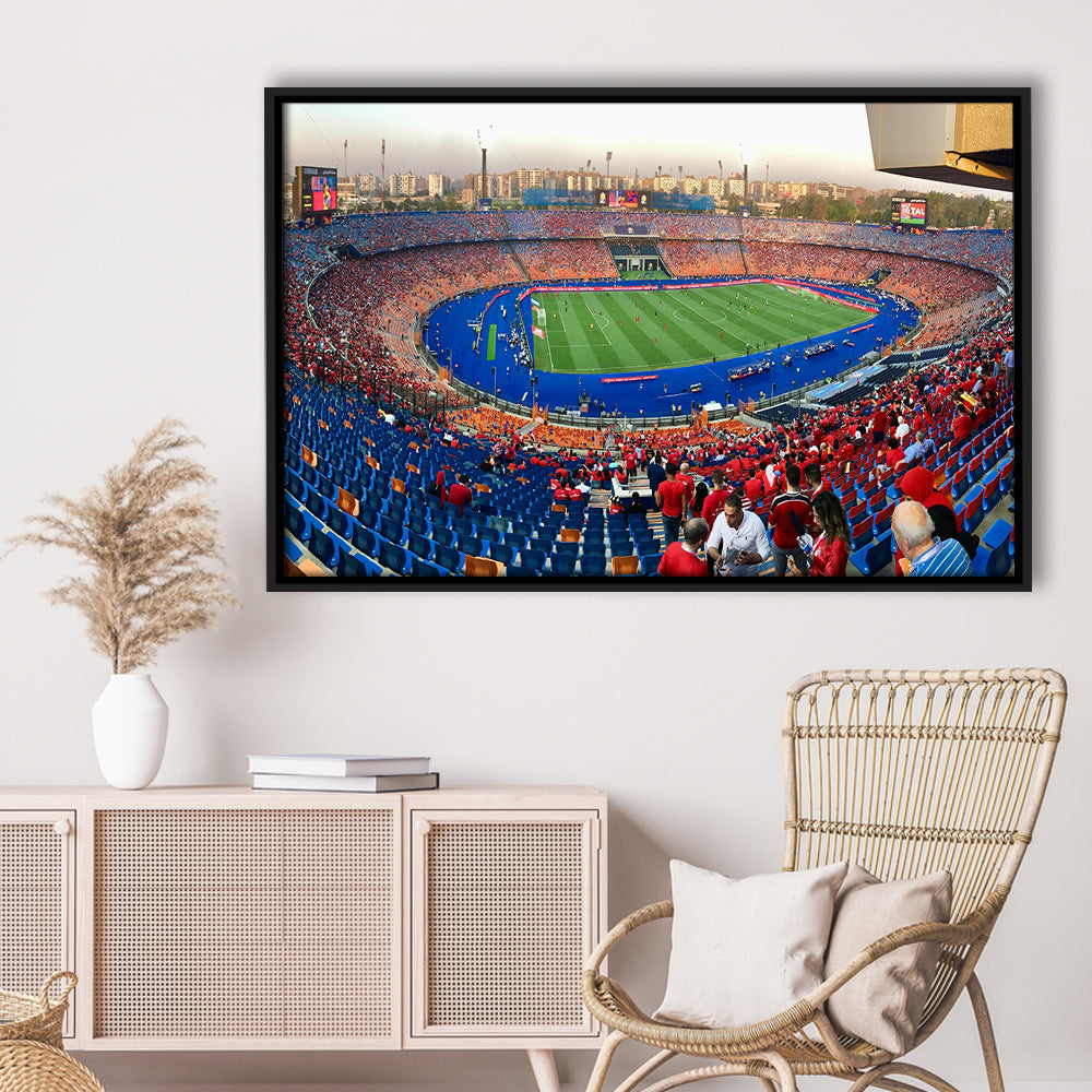 Cairo Stadium, Stadium Canvas, Sport Art, Framed Canvas Print Wall Art, Floating Frame