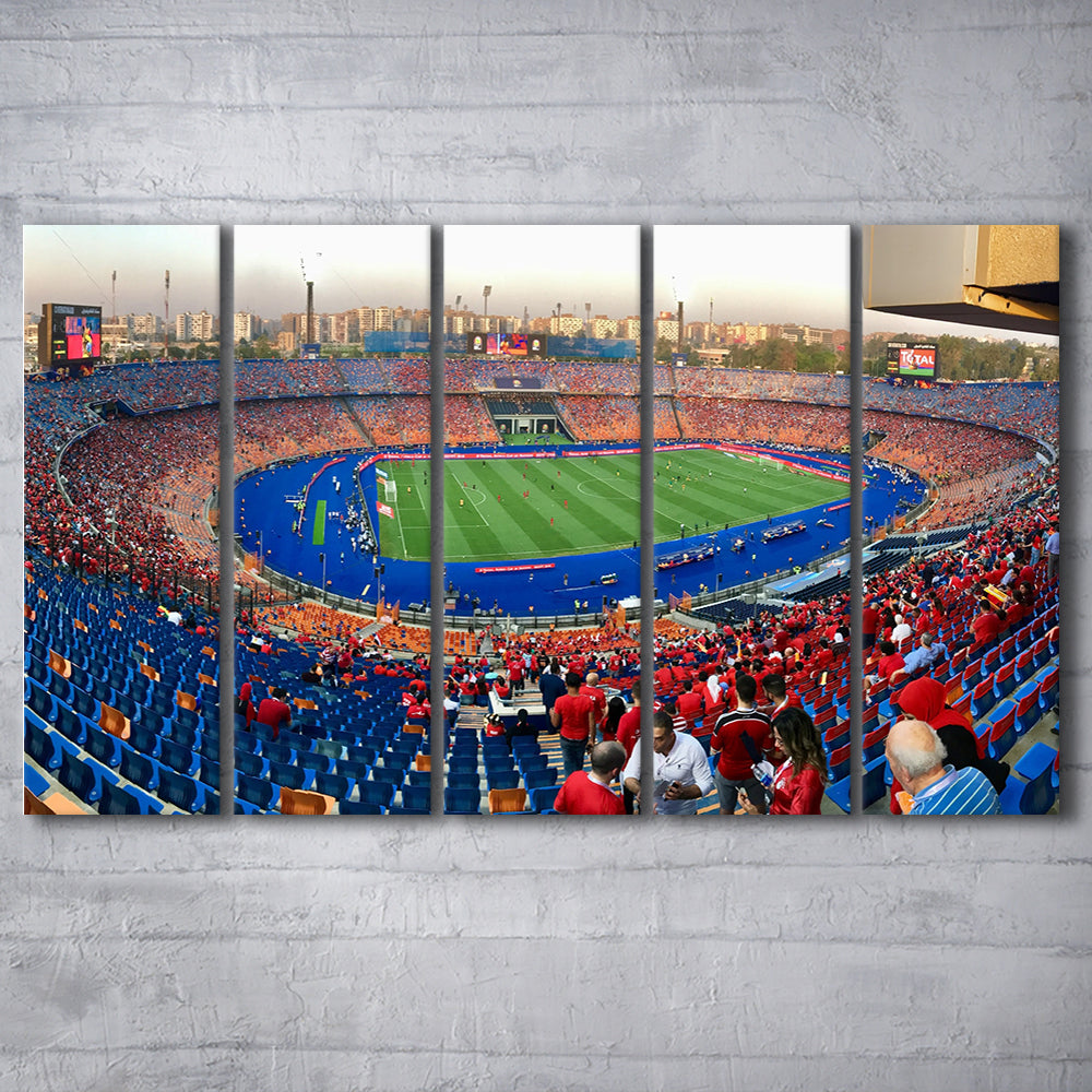Cairo Stadium, Stadium Canvas, Sport Art, 5 Panel B, Extra Large Canvas, Canvas Print Wall Art