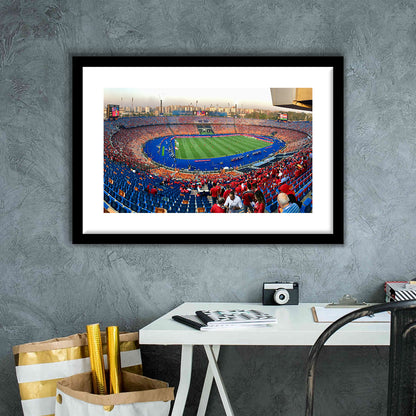 Cairo Stadium, Stadium Canvas, Sport Art, Gift for him, White Border Framed Art Print Wall Decor