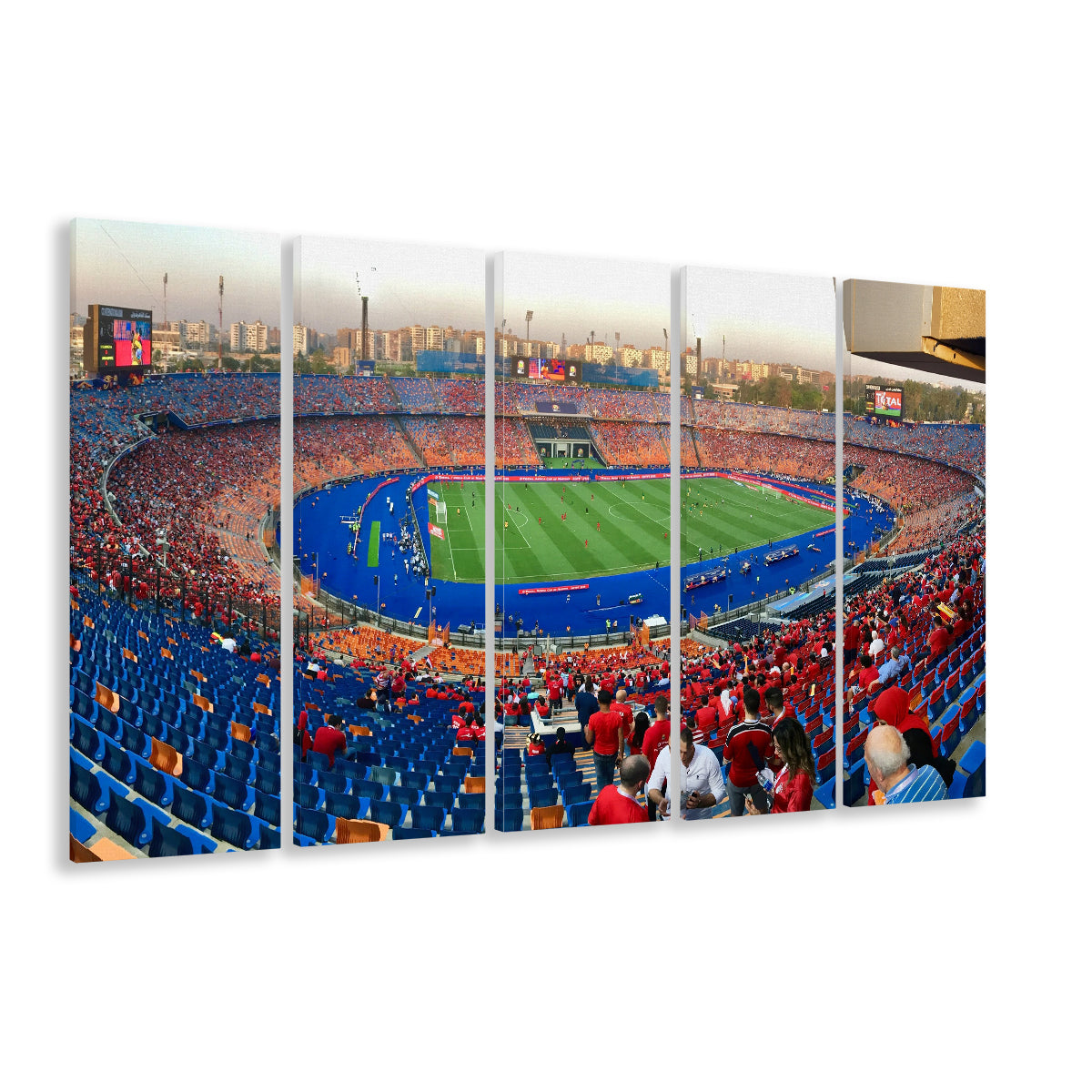 Cairo Stadium, Stadium Canvas, Sport Art, 5 Panel B, Extra Large Canvas, Canvas Print Wall Art