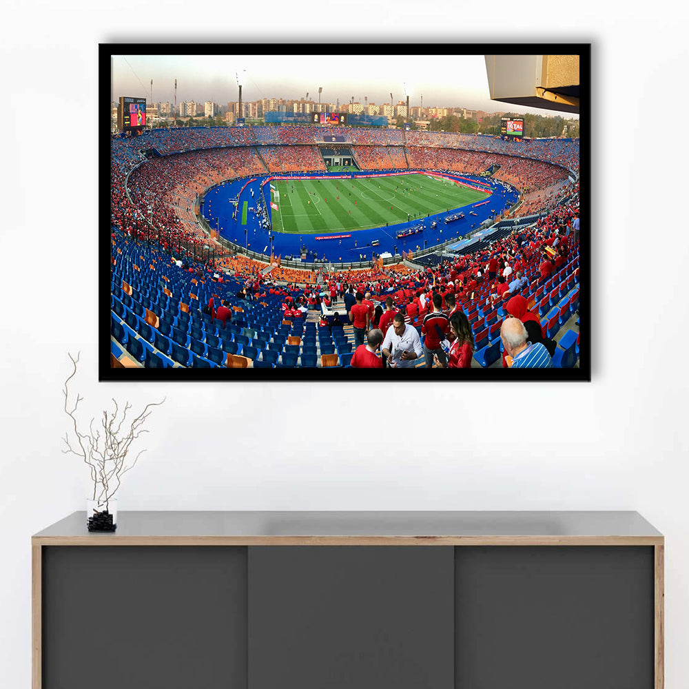 Cairo Stadium, Stadium Canvas, Sport Art, Gift for him, Framed Art Print Wall Decor, Picture Framed