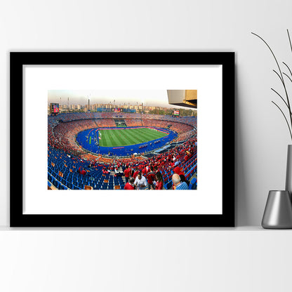 Cairo Stadium, Stadium Canvas, Sport Art, Gift for him, White Border Framed Art Print Wall Decor
