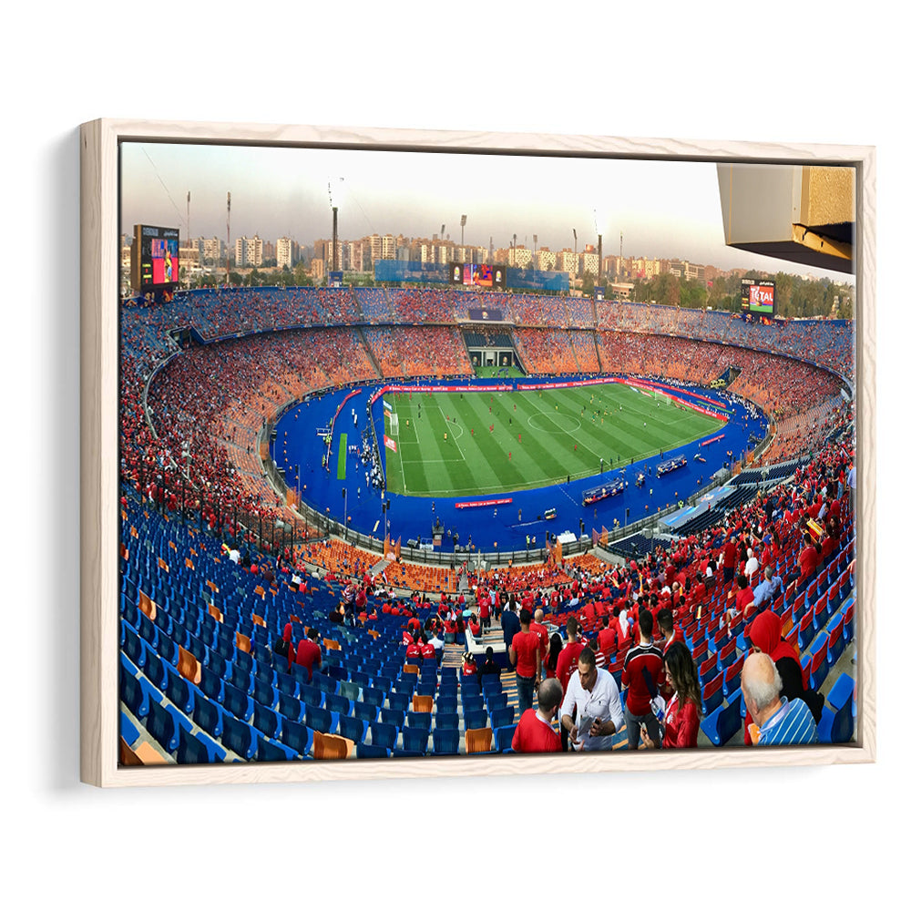 Cairo Stadium, Stadium Canvas, Sport Art, Framed Canvas Print Wall Art, Floating Frame