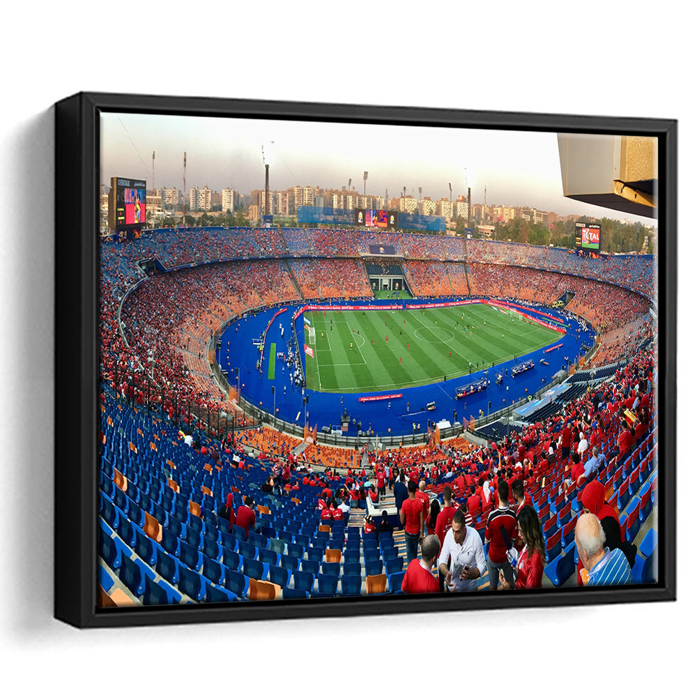 Cairo Stadium, Stadium Canvas, Sport Art, Framed Canvas Print Wall Art, Floating Frame
